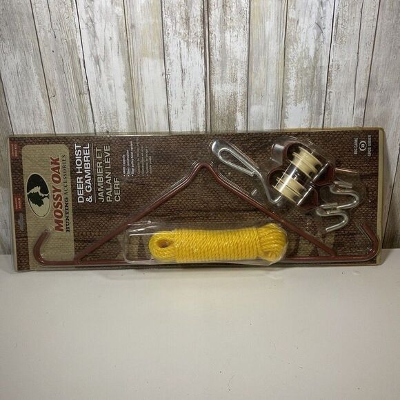 Mossy Oak Hoist & Gambrel System - Big Game Hanging Gutting Pulleys & Rope 440lb - Picture 4 of 7
